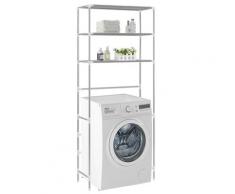 vidaXL 3-stufiges Waschmaschinen-Regal Silbern 69×28×169 cm