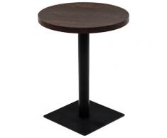 vidaXL Bistrotisch MDF und Stahl Rund 60×75 cm Dunkle Esche