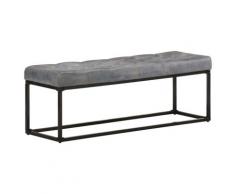 vidaXL Bank 122 cm Grau Echtleder