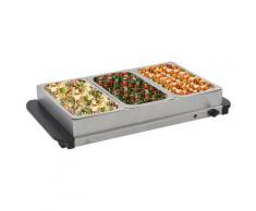 vidaXL Buffetwärmer Edelstahl 300 W 3 x 2,5 L