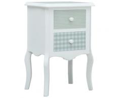 vidaXL Nachttisch Weiß und Grau 43 x 32 x 65 cm MDF