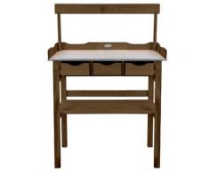 Esschert Design Pflanztisch mit Schublade und Ablage Braun