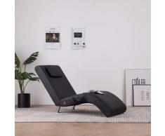 vidaXL Massage Chaiselongue mit Kissen Schwarz Kunstleder
