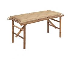 vidaXL Klappbare Gartenbank mit Auflage 118 cm Bambus
