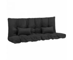 vidaXL 4-tlg. Auflagenset für Hollywoodschaukel Schwarz Stoff