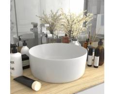 vidaXL Luxuriöses Waschbecken Rund Matt Weiß 40x15 cm Keramik