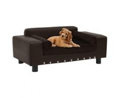 vidaXL Hundesofa Braun 81x43x31 cm Plüsch und Kunstleder