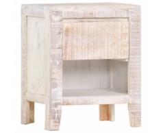 vidaXL Nachttisch Weiß 40 x 30 x 50 cm Akazie Massivholz