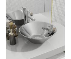 vidaXL Waschbecken 42 x 14 cm Keramik Silbern