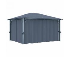 vidaXL Pavillon mit Vorhängen 400×300 cm Anthrazit Aluminium