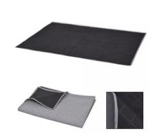 vidaXL Picknickdecke Grau und Schwarz 100x150 cm