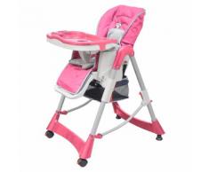 vidaXL Babystuhl Hochstuhl Deluxe Rosa Höhenverstellbar