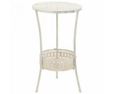 vidaXL Bistrotisch Vintage-Stil Rund Metall 40 x 70 cm Weiß