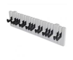 vidaXL Garderobenleiste Wandgarderobe Klavier Design mit 16 schwarzen Haken