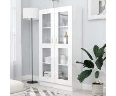 vidaXL Vitrinenschrank Hochglanz-Weiß 82,5x30,5x150 cm Spanplatte
