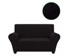 vidaXL Sofahusse Sofabezug Stretchhusse Schwarz Polyester-Jersey