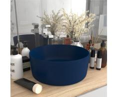 vidaXL Luxuriöses Waschbecken Rund Matt Dunkelblau 40x15 cm Keramik