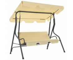 vidaXL Hollywoodschaukel Cremeweiß 170×110×153 cm