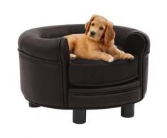 vidaXL Hundesofa Braun 48x48x32 cm Plüsch und Kunstleder