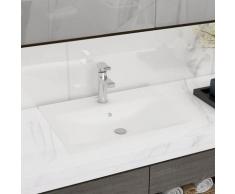 vidaXL Luxus Waschbecken Keramik Rechteckig Weiß mit Hahnloch 60x46 cm