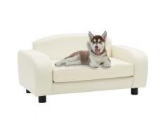 vidaXL Hundesofa Cremeweiß 80x50x40 cm Kunstleder