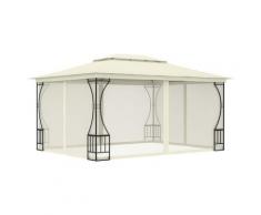 vidaXL Pavillon mit Vorhängen 300x400x265 cm Creme
