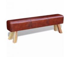 vidaXL Sitzbank Echtleder Braun 160x28x50 cm