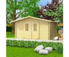 vidaXL 34 mm 4 x 4 m Gartenhaus Blockhaus Massivholz