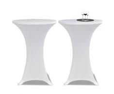 vidaXL 2 x Tischhusse für Stehtisch Stretchhusse Ø60 cm weiß