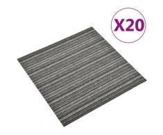 vidaXL Teppichfliesen 20 Stk. 5 m² 50x50 cm Gestreift Anthrazit
