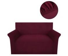 vidaXL Sofahusse Sofabezug Stretchhusse Burgunderrot Polyester Rippstrick