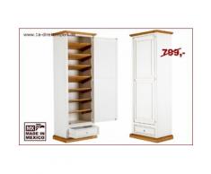 Großer Schuhschrank - weiß - Massivholz - Landhausstil - Dielenschrank - aus Mexico