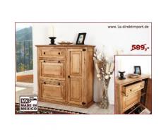 Mexico Möbel - Schuhschrank, Stiefelschrank, Pinie Massivholz