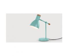 Cohen Nachttischlampe, Tuerkis und Eiche
