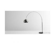 Bow Bogenlampe, dunkler Nickel und Marmor
