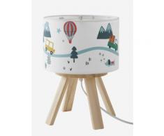 "Nachttischlampe für Kinderzimmer "Berge" weiß/natur von vertbaudet"