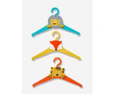 3er-Set Kleiderbügel: Fuchs, Tiger, Löwe orange/gelb/blau von vertbaudet