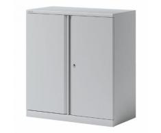 Stahlschrank mit Flügeltüren »Essentials« 2 OH Fachboden lackiert grau, Bisley, 91.4x101.5x47 cm