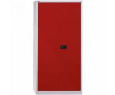 Stahlschrank mit Flügeltüren »Universal« 91,4 x 195 cm Fachboden verzinkt rot, Bisley, 91.4x195x40 cm