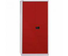 Stahlschrank mit Flügeltüren »Universal« 91,4 x 195 cm Fachboden schwarz rot, Bisley, 91.4x195x40 cm