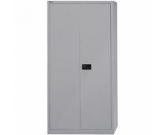 Stahlschrank mit Flügeltüren »Universal« 60 x 195 cm mit Garderobeneinsatz silber, Bisley, 60x195x40 cm