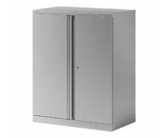 Stahlschrank mit Flügeltüren »Essentials« 2 OH Fachboden lackiert silber, Bisley, 91.4x101.5x47 cm