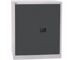 Stahlschrank mit Flügeltüren »Universal« 91,4 x 100 cm grau, Bisley, 91.4x100x40 cm