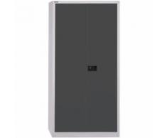 Stahlschrank mit Flügeltüren »Universal« 60 x 195 cm grau, Bisley, 60x195x40 cm