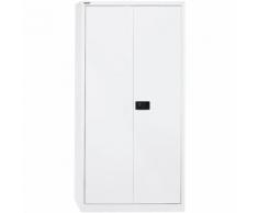 Stahlschrank mit Flügeltüren »Universal« 60 x 195 cm mit Garderobeneinsatz weiß, Bisley, 60x195x40 cm