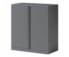 Stahlschrank mit Flügeltüren »Essentials« 2 OH Fachboden lackiert grau, Bisley, 91.4x101.5x47 cm