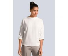 Alba Moda, Bluse mit Kragen und kurzer Knopfleiste im Rücken, weiß