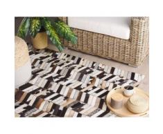 Teppich Kuhfell braun / weiß 160 x 230 cm Patchwork AKYELE