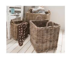 die Faktorei Korb-Set eckig 4-teilig Kubu Rattan
