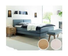 Hasena Boxspringbett Modern Sami/Monaco 160x200 cm / Kitana aqua 603 / Eiche bianco